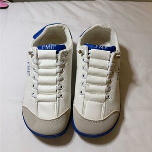 Women's White and Blue barefoot Sneakers